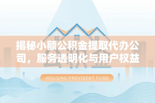 宁安揭秘小额公积金提取代办公司，服务透明化与用户权益保障