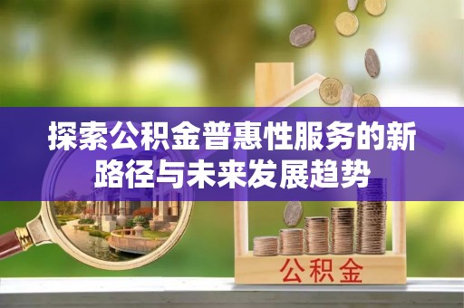 宁安探索公积金普惠性服务的新路径与未来发展趋势